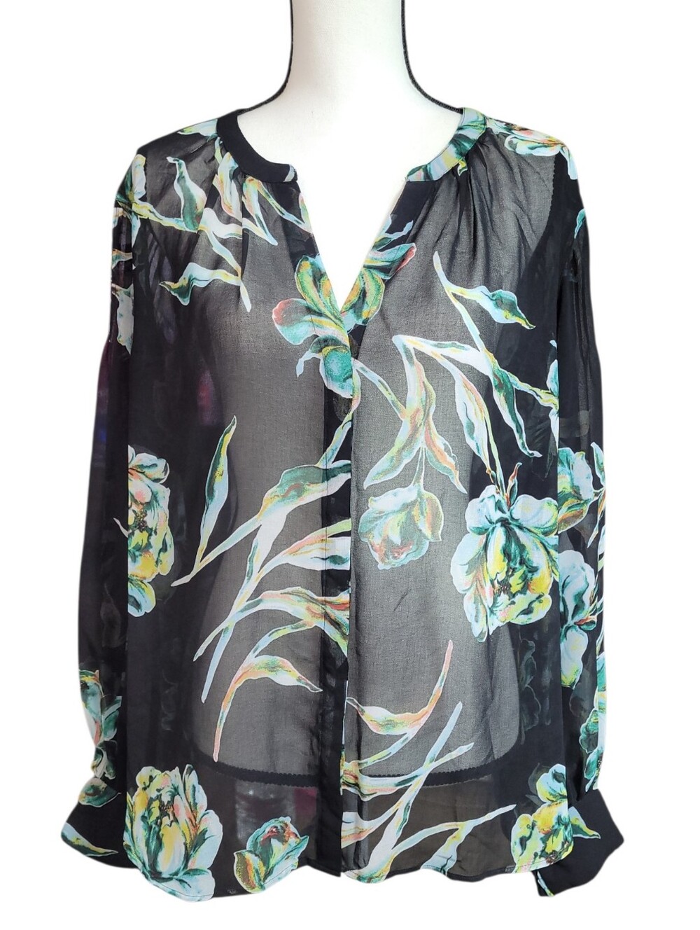 Chico's Floral Sheer Blouse